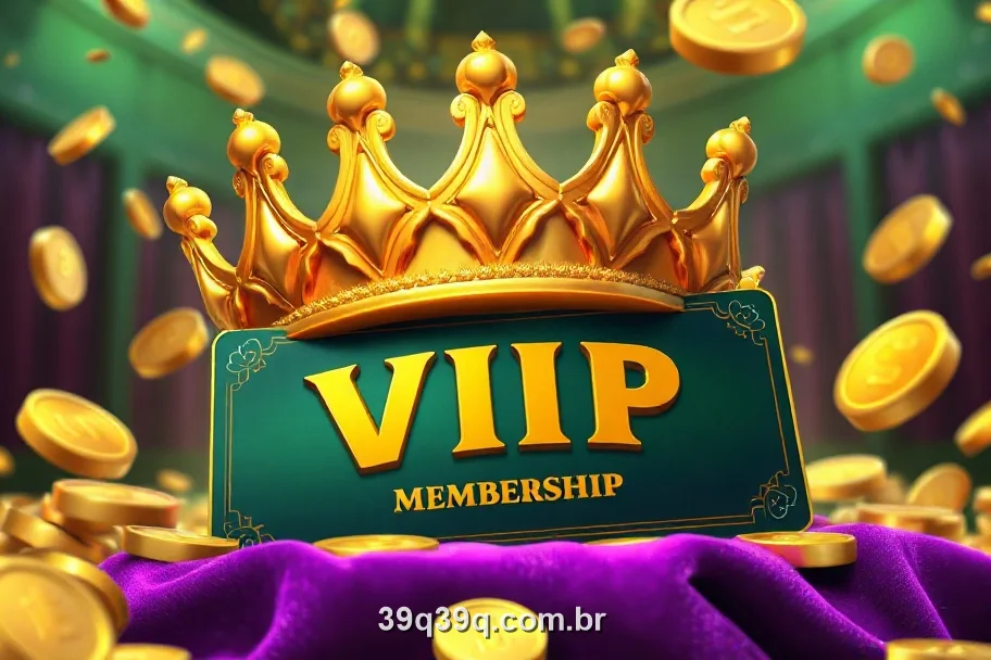 Coroa e cartão VIP dourados do Clube VIP do 39Q